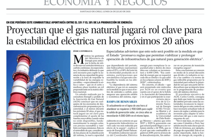 Proyectan que el gas natural jugará rol clave para la estabilidad eléctrica en los próximos 20 años