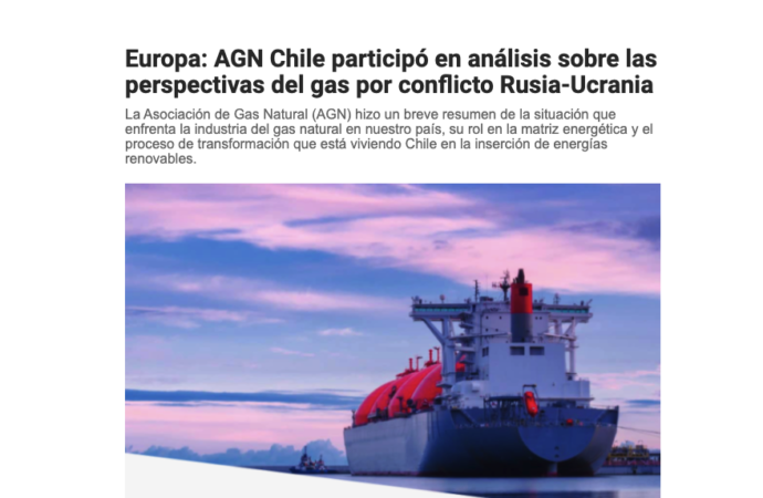 Europa: AGN Chile participó en análisis sobre las perspectivas del gas por conflicto Rusia-Ucrania