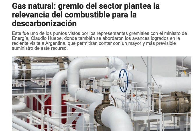 Gas Natural: gremio del sector plantea la relevancia del combustible para la descarbonización